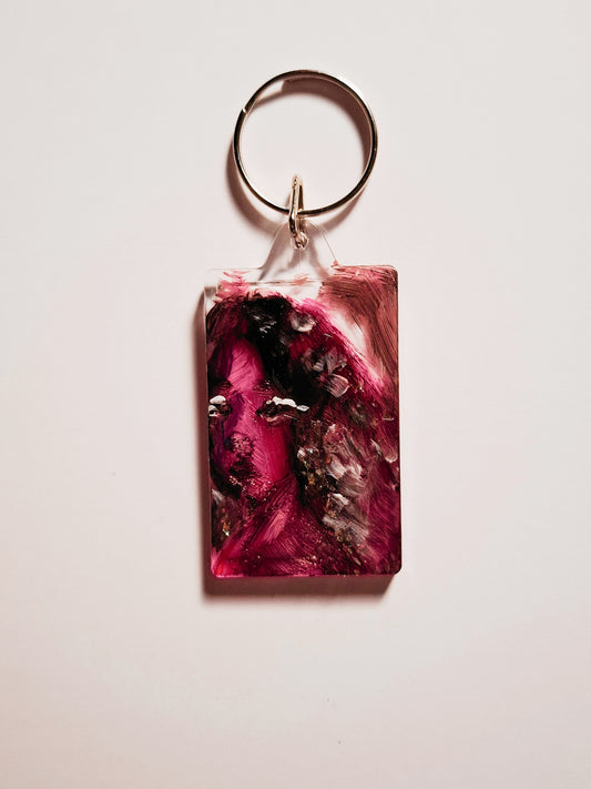 Raudono Šilko Sapnas - Rankų darbo raktų pakabutis