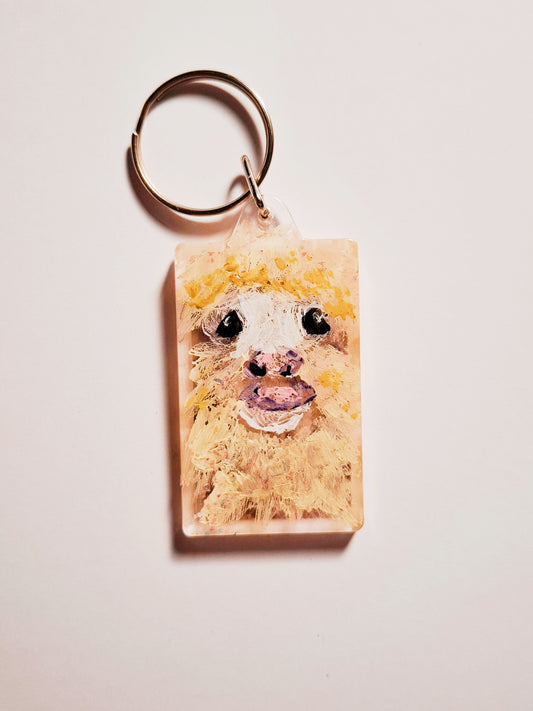 Žaismingoji Lama - Rankų darbo raktų pakabutis