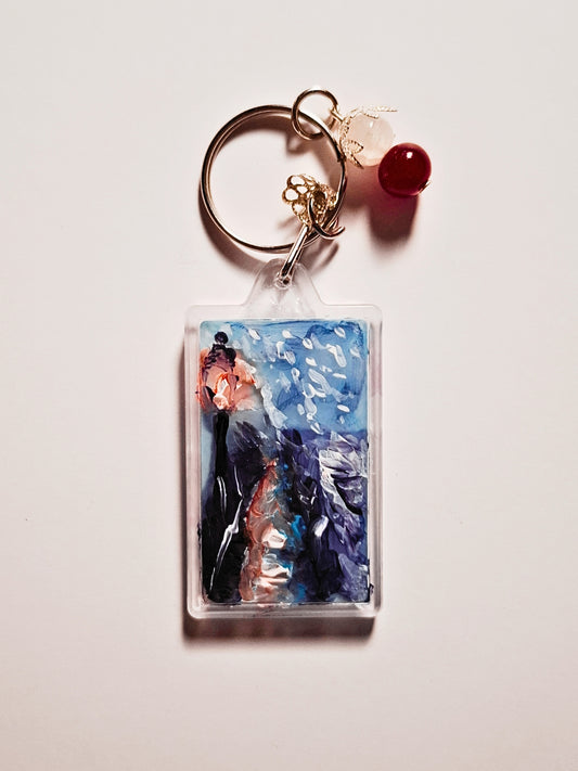 Žiemos žiburiai - Rankų darbo raktų pakabutis